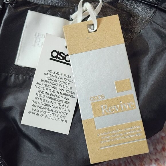 ASOS Genuine Leather Faux Fur Metallic Bronze Black Cocktail Dress, Woman's 6 - Picture 10 of 10